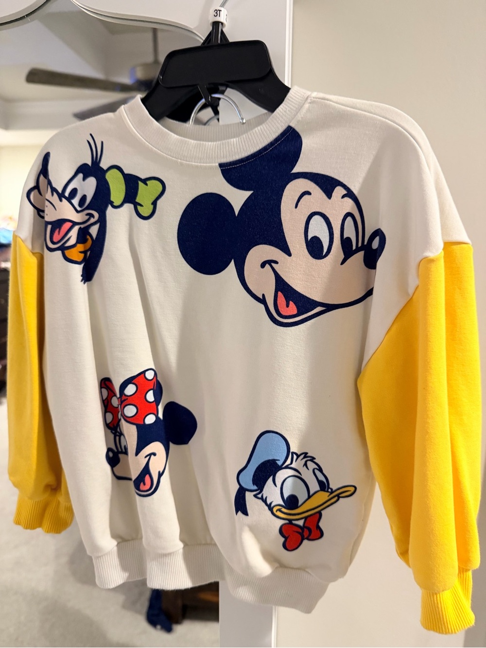 Little sleepies Disney Character Sweatshirt - White & Yellow
